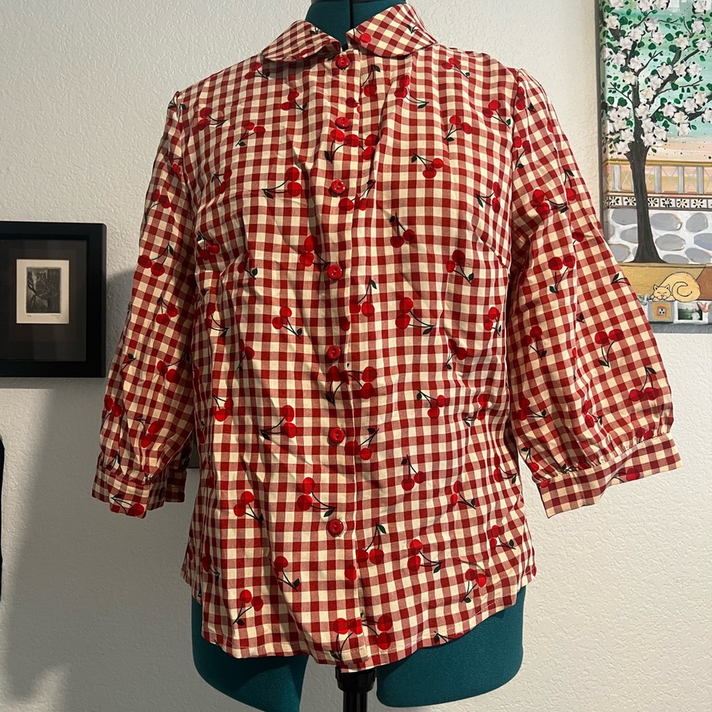 Unique Vintage Royal Monk Cherry Blouse